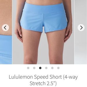 Lululemon Speed Short in Aero Blue
